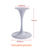 Pied de table en métal blanc en forme de trompette, base de table à manger en forme de tulipe pour dessus en marbre, acier, peinture moderne, vente chaude