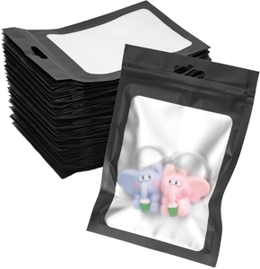 Sac d'emballage holographique avec fermeture éclair, scellé avec du film aluminium, transparent, résistant à l'humidité, pour le stockage des aliments, des bijoux et des ornements - Product Image 3