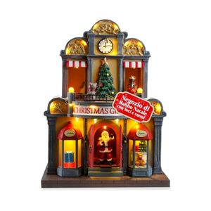 ของตกแต่งหมู่บ้านคริสต์มาส ร้านขายของเล่นกล่องดนตรีแบบเคลื่อนไหวพร้อมไฟ LED ในร่ม ของขวัญคริสต์มาสพร้อมดนตรี สไตล์แอนิเมชั่น รุ่นใหม่ล่าสุดปี 2026 - Product Image 1