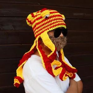 Skimask pasamontañas con diseño personalizado, gorro de ganchillo acrílico hecho <span class=keywords><strong>a</strong></span> mano, pulpo, pasamontañas, venta al por mayor - Product Image 2