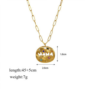 Delicado Collar con Colgante para Mujer, Chapado en Oro PVD de 14k y 18k, Acero Inoxidable 316L, Joyería para el Día de la Madre, Collar para Mamá - Product Image 5