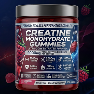 Creatina Monoidrato in Gommose con L-Taurina BCAA 2:1:1 e B126 per Crescita Muscolare, Aumento di Energia e Recupero Post-Allenamento Rapido - Product Image 1