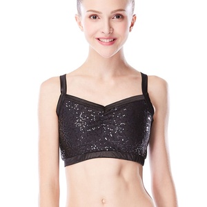 Top da ballo jazz con paillettes MiDee per donne adulte, con canotta, schiena scoperta e spalline incrociate per palcoscenico e allenamento - Product Image 5