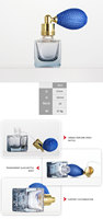 Botol Parfum Atomizer Biru Vintage 10ml, Botol Semprot Kaca Isi Ulang untuk Parfum