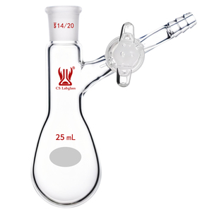 Verrerie de laboratoire CS Labglass, flacon de réaction <span class=keywords><strong>Schlenk</strong></span> en verre borosilicaté à paroi épaisse de forme Kjeldahl avec robinet en verre - Product Image 3