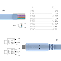 Câble de console USB C Adaptateur série USB Type C vers RJ45 de 6 pieds pour routeurs/commutateurs Cisco,LINKSYS,TP-Link wii