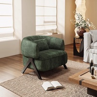 Fauteuil simple moderne au prix d'usine. Fauteuil de détente en tissu velours avec pieds en métal. Meubles de maison pour salons et chambres à coucher.