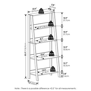 Estantería de Madera <span class=keywords><strong>Blanca</strong></span> con Forma de Escalera, 5 Niveles, Fácil de Instalar, Estantería de Árbol, Estantería para Espacios Pequeños, Estantería de Escalera Resistente - Product Image 6