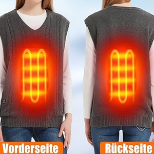Gilet <span class=keywords><strong>chauffant</strong></span> électrique USB pour homme, col en V, coupe ajustée, décontracté, sans manches, tricot torsadé, <span class=keywords><strong>pull</strong></span> <span class=keywords><strong>chauffant</strong></span> - Product Image 4