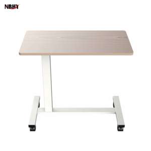 Mobile Height Adjustable Pneumatic Two Platform <b>Standing</b> <b>Desk</b> with Wheels Rolling Sit Stand Workstation - Product Image 3