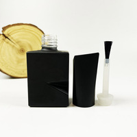 Flacon de vernis à ongles noir opaque Whoselase 10 ml avec bouchon et pinceau pour base et couche de finition