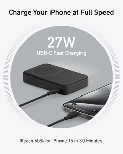 Anker 15W MagGo LED Display Portable Power Bank Qi2 Certified Ultra Fast <b>Charging</b> 10000mAh Battery Pack With Foldable Stand A165 - Product Image 3