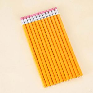 Promotion Usine : Crayons Standard Populaires en Bois HB en Gros avec Manches en Aluminium Blanc et Gommes Rouges pour Étudiants - Product Image 1
