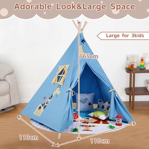 Coton personnalisé polyester T/C Oxford enfants intérieur en bois impression numérique tissu mignon indien <span class=keywords><strong>tipi</strong></span> tente de jeu - Product Image 3