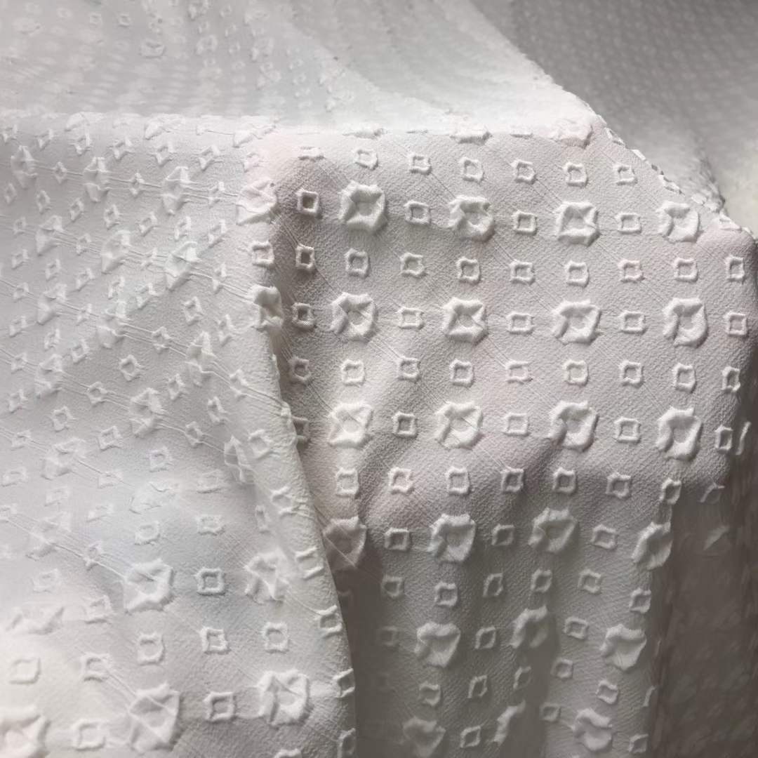 2022 Asia Hot Sale Polyester Embossing Jacquard Fabric With Multi Embossed Pattern Designs and Colors for Making Garment Dresses