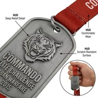 Médailles de style militaire en métal moulé sous pression de haute qualité avec logo émaillé personnalisé, finition étain antique, pour tournoi tactique