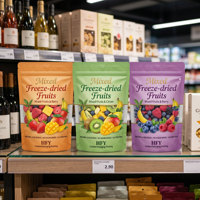 Sachets Doypack Personnalisés pour Fruits Lyophilisés Mélangés, Sacs en Plastique Refermables, Sachets Scellés de Qualité Alimentaire avec Motif Personnalisé pour Snacks