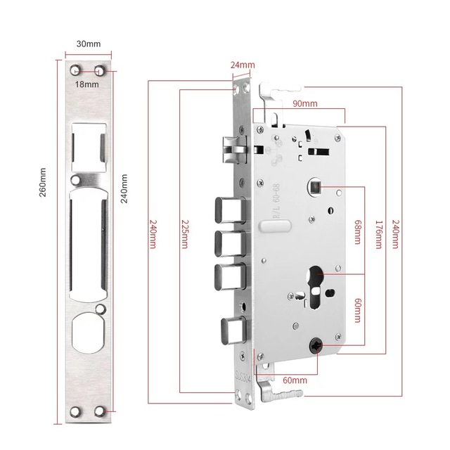 Competitive Price Various Sizes Smart Door Lock Body Stainless Digital Finger Print Key Card Code Lock Case