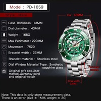 Montres automatiques squelette pour hommes PAGANI DESIGN PD-1659 avec cristal saphir, lumineuses, étanches à 100 m, Relogio Masculino