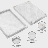 Plateau de décoration d'intérieur en marbre rectangulaire moderne, plateau pour bougies parfumées, plateau organisateur pour commode, plateau pour table basse, plateau pour collations