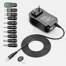 Adaptateur universel électrique AC/DC 12W, alimentation réglable 3-12V 1A, 7 embouts, protection contre les surtensions, garantie de 2 ans, matériau ABS - Product Image 4