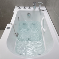 Baignoire de massage à remous autoportante de luxe en acrylique, baignoire spa moderne écologique à double siège pour couples, pour salle de bain