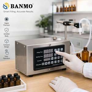 BANMO - Máquina de Llenado de Líquidos Semiautomática de Bajo Precio HX-GFK-280, de Alta Precisión, con Control Digital de un Solo Cabezal, para Agua, Leche y Aceite - Product Image 1