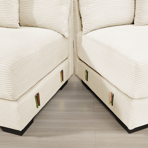 Cloud Couch Oversized Modular Sectional <b>Sofa</b> Set Ottoman-Plush Corduroy Deep Wide Seats Modern Design Hotel Villa Use Washable - Product Image 4