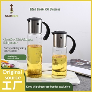 Bottiglia per Olio e Aceto in Acciaio Inox 304 con Apertura e Chiusura Automatica, Stile Giapponese di Lusso, per Dropshipping - Product Image 2