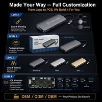 Base de Conexión USB-C 11 en 1 de Aluminio Premium |   HDTV 4K |   100W PD |   USB 3.0 5Gbps |   Tarjeta SD |   Audio de 3.5mm |   VGA |   Conector RJ45 en Stock
