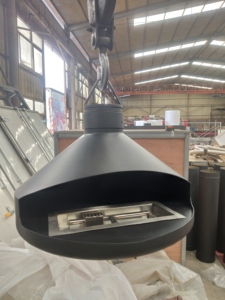 Cheminée suspendue moderne autoportante en métal sur mesure avec télécommande à <span class=keywords><strong>gaz</strong></span> pour chauffage intérieur rotatif - Product Image 2