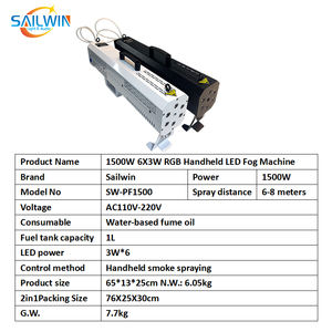 नई नाविक की अगुवाई वाली फॉग मशीन 1500 डब्ल्यू हाथ में पोर्टेबल स्मोक गन पार्टी आरजीबी की अगुवाई वाली एयर कॉलम गन पार्टी. - Product Image 3