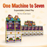 Machine de pousse-pièces d'arcade 5 joueurs, prix usine, grande capacité de jetons, taux de distribution personnalisé, pour parcs à thème