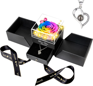 영원한 꽃 진짜 꽃 장미 보존 장미 꽃 장미 크리스마스 발렌타인 데이 선물에 엄마 여자 친구를위한 선물 - Product Image 3