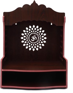 ที่ตั้งวิหารไม้ MDF ไม้ Puja Mandir แกะสลักติดผนังที่สวยงามสำหรับตกแต่งผนังบ้านสำนักงาน - Product Image 4