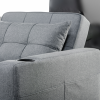 Sofá Cama Convertible Moderno, Plegable y Extensible para Sala de Estar, con Tapicería de Tela y Estructura de Metal