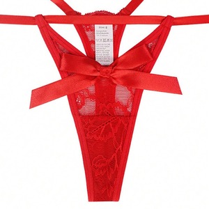 Natale lettere rosse personalizzate cravatta laterale taglie libere Sexy perizoma per le donne - Product Image 3