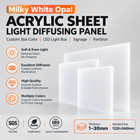 Panneau diffuseur de lumière en acrylique opale blanc laiteux, taille et couleur personnalisées, pour enseignes lumineuses LED et cloisons