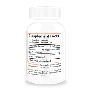 Suplemento de Vitamina K2 D3 en Cápsulas, Fabricante de Suplementos, Salud del Corazón y los Huesos, 120 Cápsulas de Vitamina K2 D3 para Mujeres y Hombres - Product Image 6