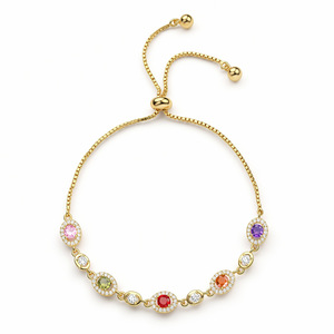 <b>Copper</b> Alloy <b>Bangle</b> With Gemstone And Diamond Accents For Women Bezel Setting Fashion Jewelry - Product Image 5