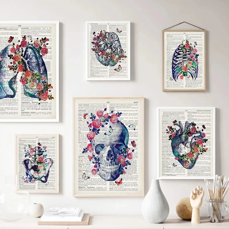 Nordic Print Posters Anatomie Menselijke Organen Hart Brain Wall Art Indoor Decoratie Foto Canvas Schilderij
