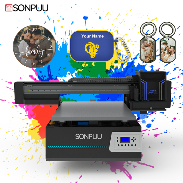 UV Inkjet Printer 6090 Industrial Flat Printer Metal Phone case Ceramic Glass Cup Packaging Box ID Card Badge Printing Machine