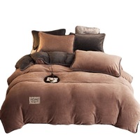 Housse de couette douce et moelleuse pour couple, luxe, lit double, housse de couette en polaire corail chaude, ensemble de literie d'hiver
