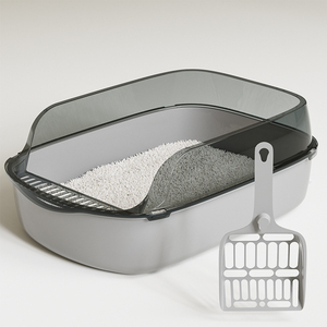 Arenero <span class=keywords><strong>para</strong></span> <span class=keywords><strong>Gatos</strong></span> Extragrande Antisalpicaduras y Engrosado, Semicerrado, con Antiolor, de Plástico Duradero - Product Image 6