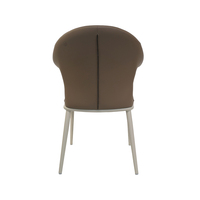 Chaise de salle à manger rembourrée moderne de qualité supérieure avec dossier ergonomique, siège en tissu cuir de luxe, utilisation domestique et commerciale, pieds en métal
