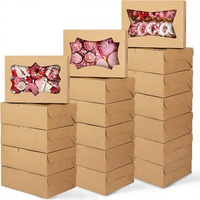 Boîtes en papier personnalisées avec fenêtre, qualité alimentaire, pour emballage de beignets, gâteaux et desserts, idéales pour les cadeaux de fêtes et d'anniversaire (vente en gros)