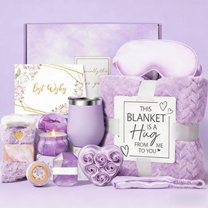In Stock Women Spa Gift Set Scented Candle Bath Bomb Tumbler Gift Box Birthday Holiday Hand Favor For Best Friend - Product Image 1