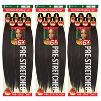 Cheveux synthétiques classiques très demandés, pré-étirés 6X, faciles à tresser, 52 pouces, thermoformables à l'eau chaude, extension de cheveux Yaki africain pour crochet