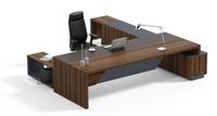 Meubles de bureau modernes de luxe Bureau de direction en cuir pour PDG, patron, directeur Bureau en forme de L Table de bureau