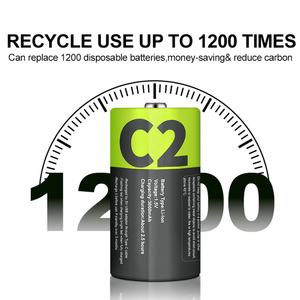 Baterías Recargables IILEER C2, 1200 Ciclos, 1.5V 3000mAh, Batería de Iones de Litio con Cable de Carga Tipo-C para Linterna - Product Image 5